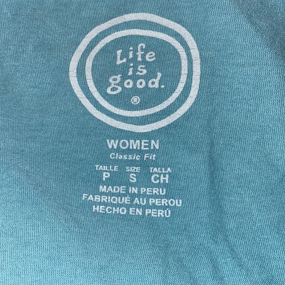 Life is Good “take it slow” teal tank top size small - Picture 4 of 5